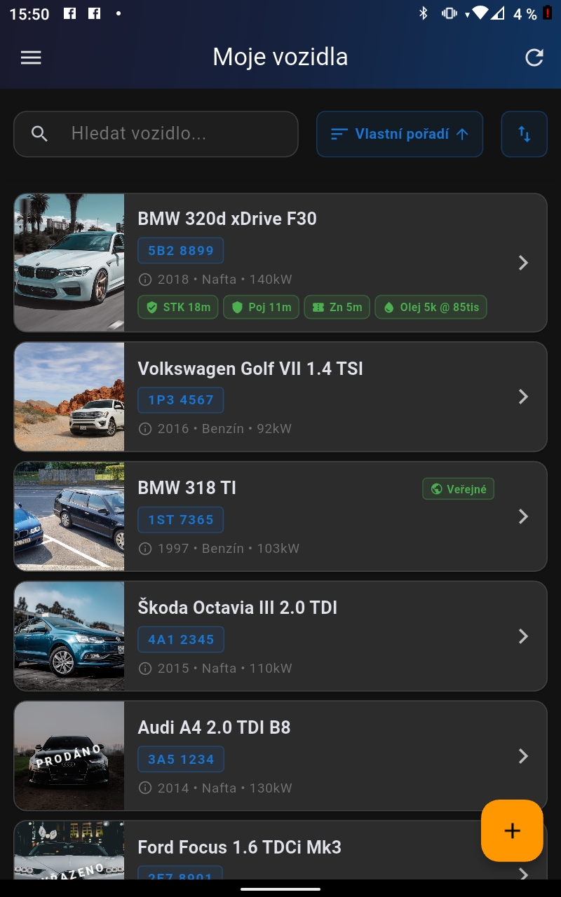 Přehled vozidel